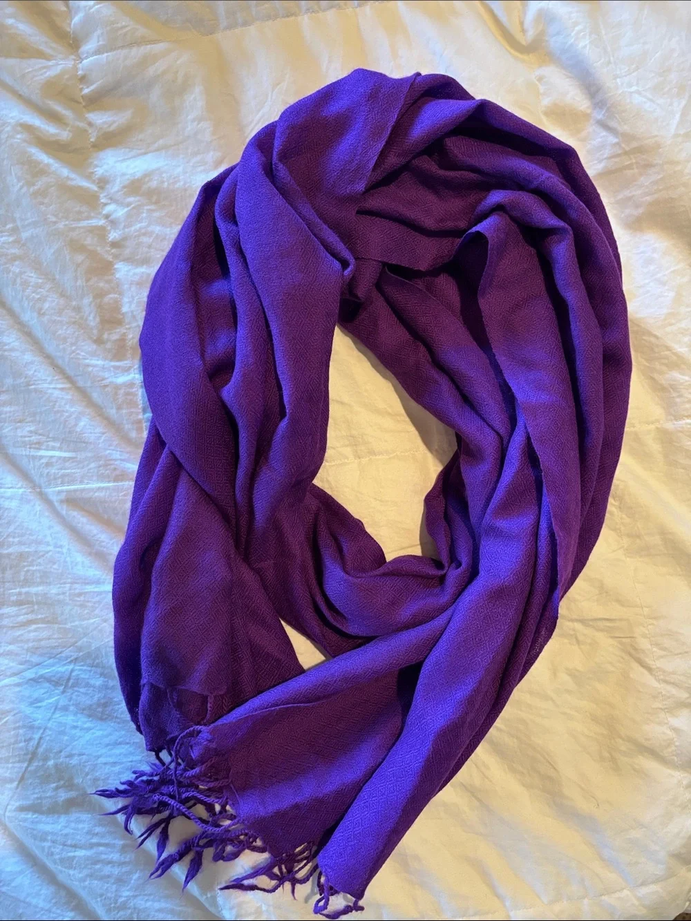 Women's Purple Wool Scarf/Wrap